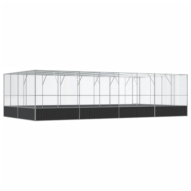 Aviary with Extension Silver 327.6"x163"x83.5" Steel