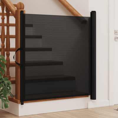 Retractable Pet Gate Black 40.4"x49.2"