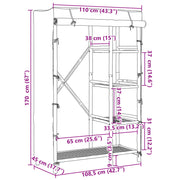 Wardrobe 43.3"x17.7"x66.9" Bamboo