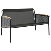 Patio Bench with Cushions 45.7" Black Steel