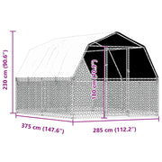 Bird Cages 2 pcs with Roof and Door Silver Galvanized Steel