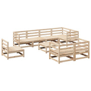 9 Piece Patio Sofa Set Solid Wood Pine