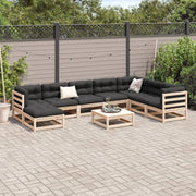 9 Piece Patio Sofa Set Solid Wood Pine