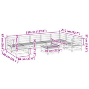 9 Piece Patio Sofa Set Solid Wood Pine